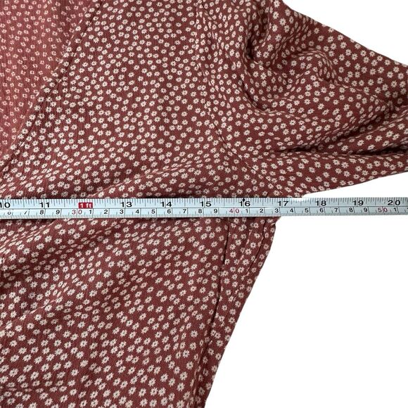 Abercrombie & Fitch Romper Floral Boho Split Back Maroon Sz S Festival Bloomcore - Picture 12 of 16